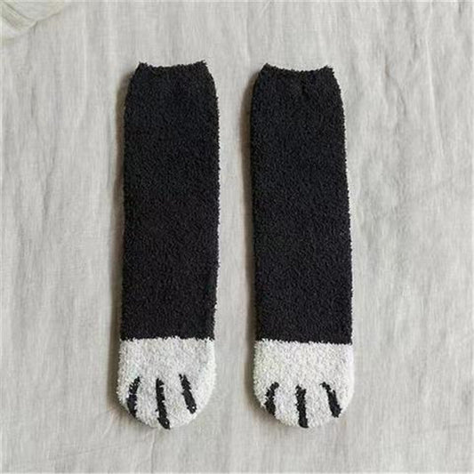 Comstylish Lovely Cat Paw Inspired Fuzzy Plush Socks