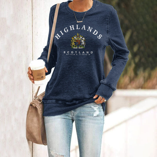 Comstylish The Scottish Highlands Print Casual Sweatshirt