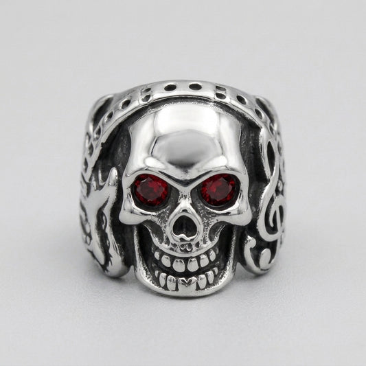 Red Eclipse Skull Ring
