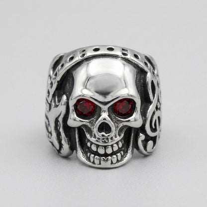Red Eclipse Skull Ring