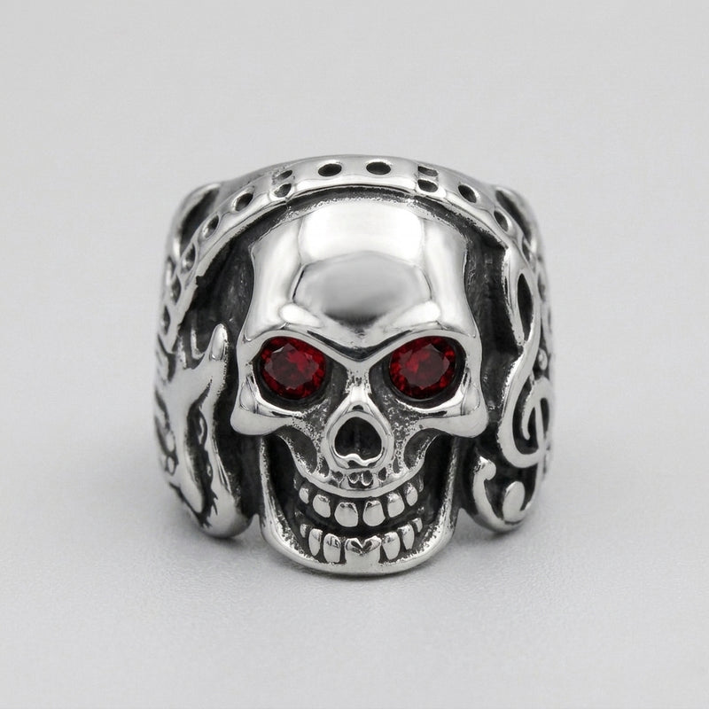 Red Eclipse Skull Ring