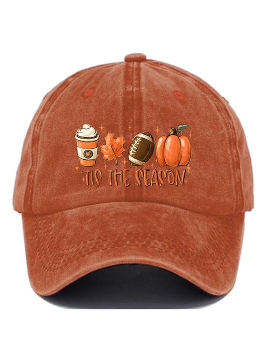 Tis The Season Football Print Baseball Cap artswardrobe