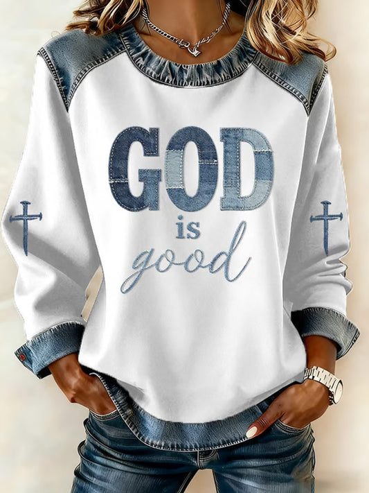 Comstylish Women's Casual God Is Good Sweatshirt