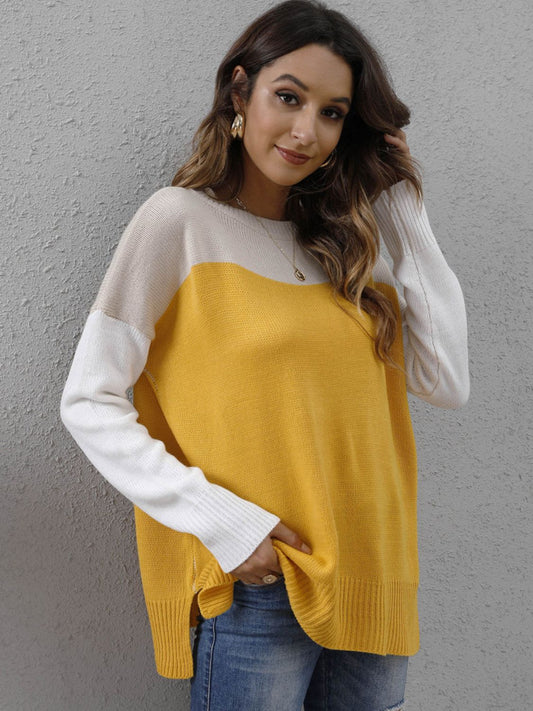 Luna® | Color block crew neck sweater