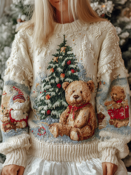 Christmas Fun Animal Women's Warm Knit Sweater artswardrobe