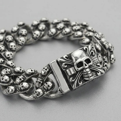 Thousand Skulls Cuban Bracelet