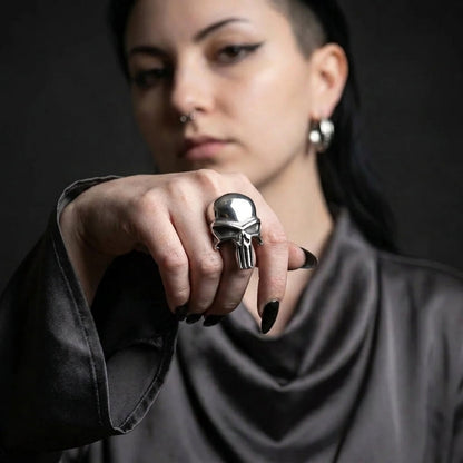 Sleek Death's Head Signet Ring