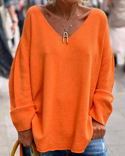 Edna® | Fashionable loose V-neck sweater