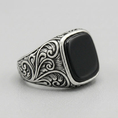 Midnight Sovereign Black Onyx Signet Ring