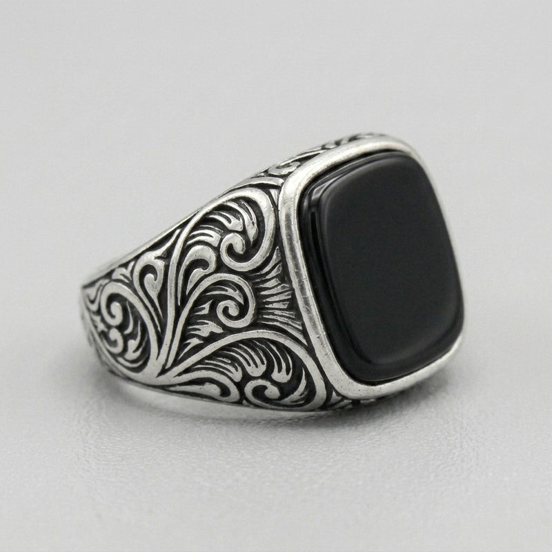 Midnight Sovereign Black Onyx Signet Ring