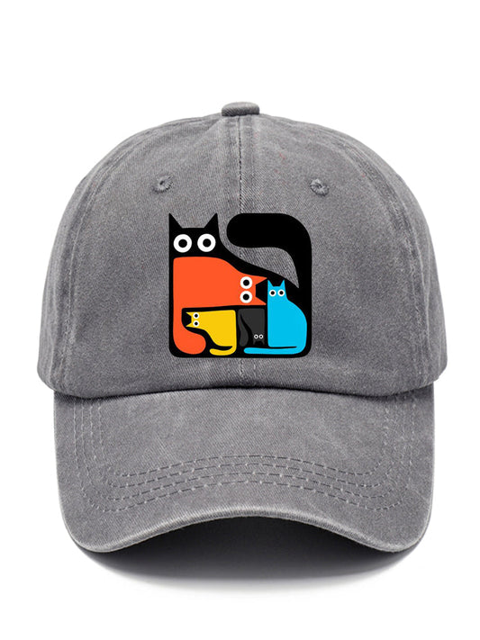 Cute Cat Pattern Short Hat elevenforest