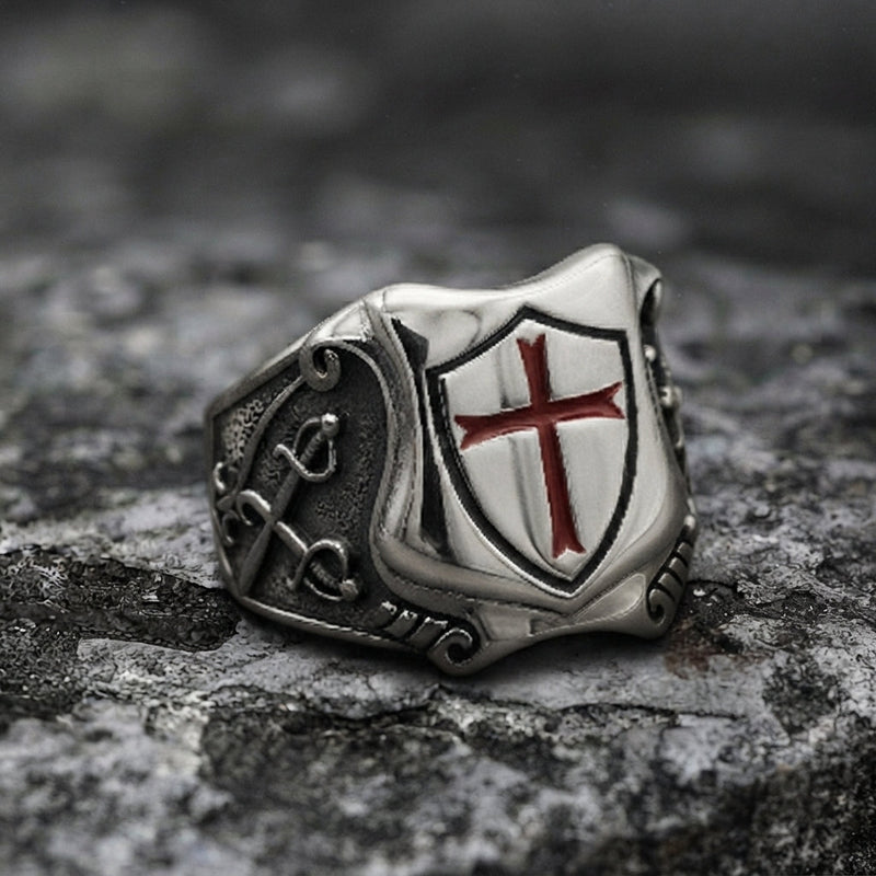 Knights Templar Crusader Shield Ring