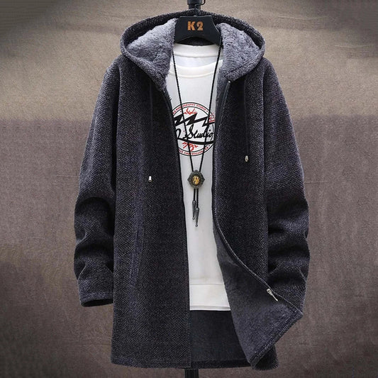 Men'S Plush Thick Knitted Sweater Coat Cardigan elevenforest
