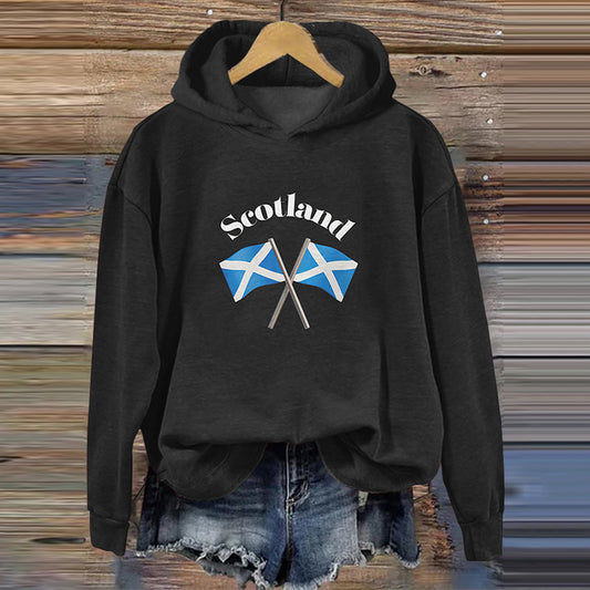 Comstylish Scotland Flag Print Casual Hoodie