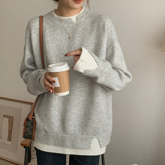 Gloria® | Oversized long sleeve cutout sweater for women