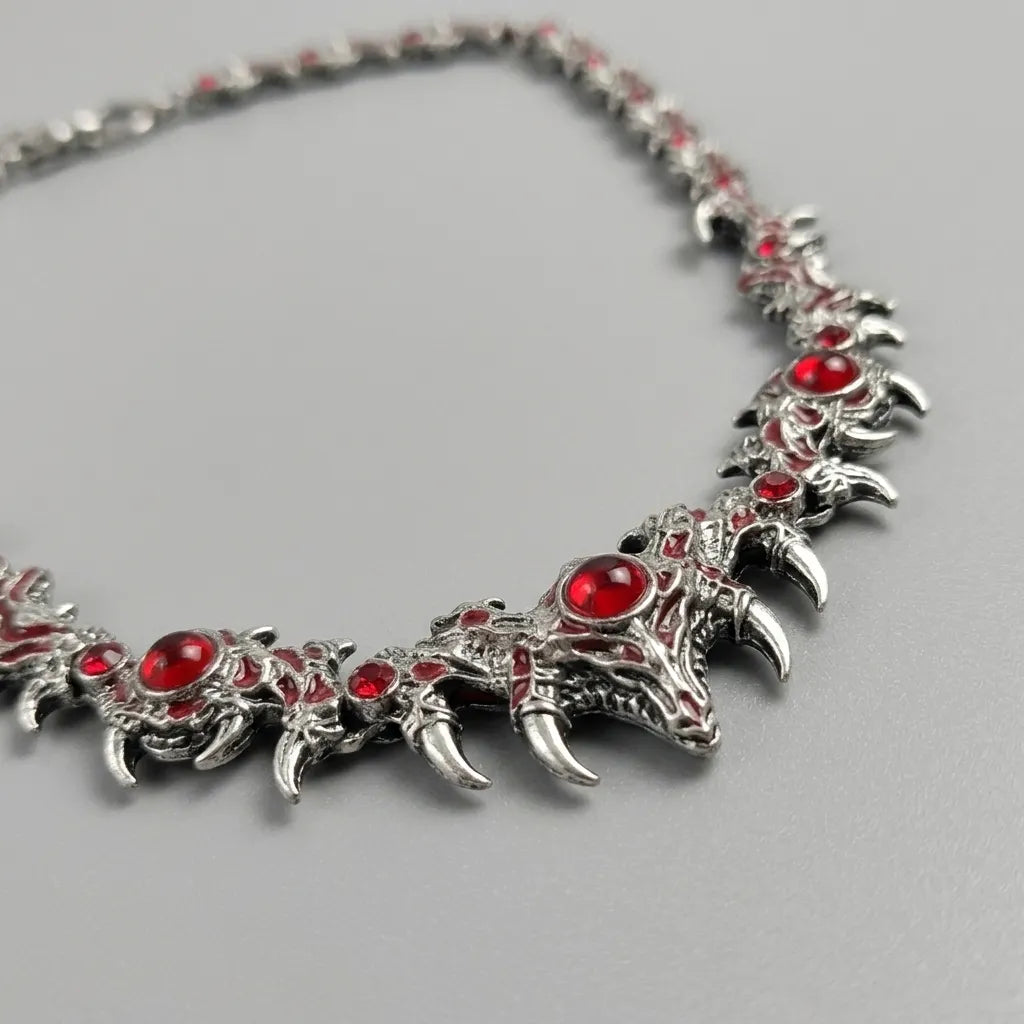 Red Crystal Statement Collar Necklace