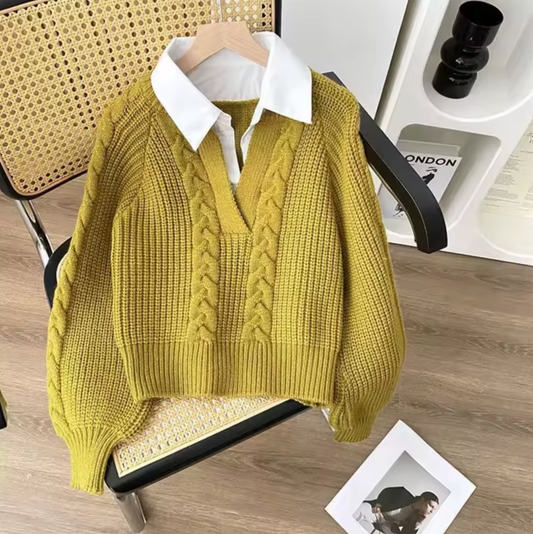 Melanie® | Knitted sweater with collar
