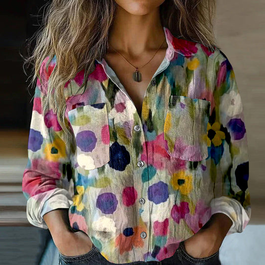 Women's Vintage Bohemian Pocket Shirt artswardrobe