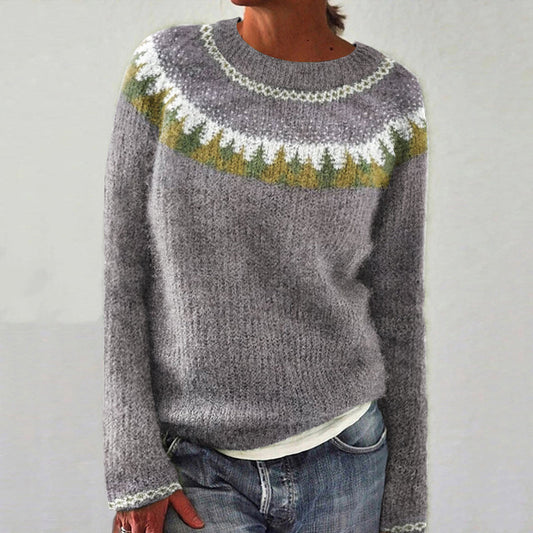 Vintage Iceland Forest Pattern Women's Sweater elevenforest