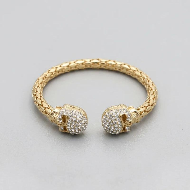 Glam Skull Open Cuff Bracelet