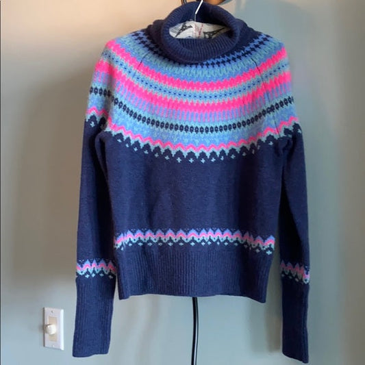 Vintage Icelandic Floral Cozy Warm Turtleneck Sweater elevenforest