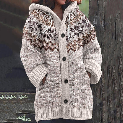Vintage Knitted Jacquard Fairman Pattern Cozy Cardigan Sweater elevenforest