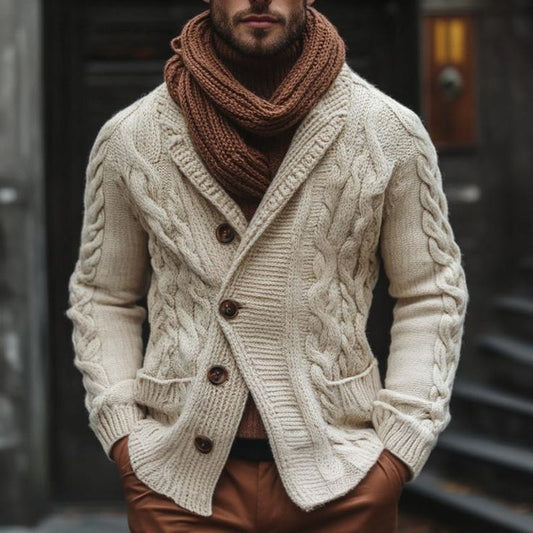 Anchor Contrast Stripe Warmth Knitted Fairman Island Jacquard Retro Sweater Cardigan elevenforest