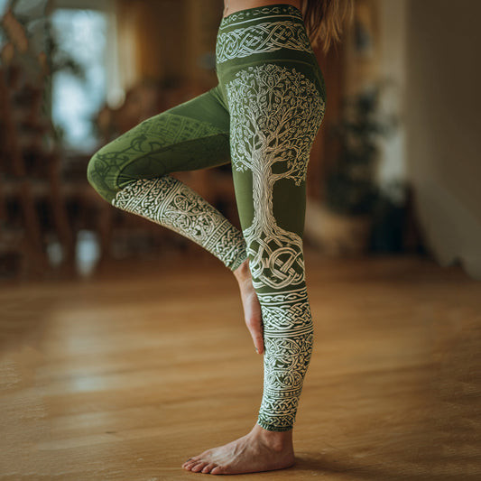Women's Viking Tree Of Life Art Print Casual Leggings