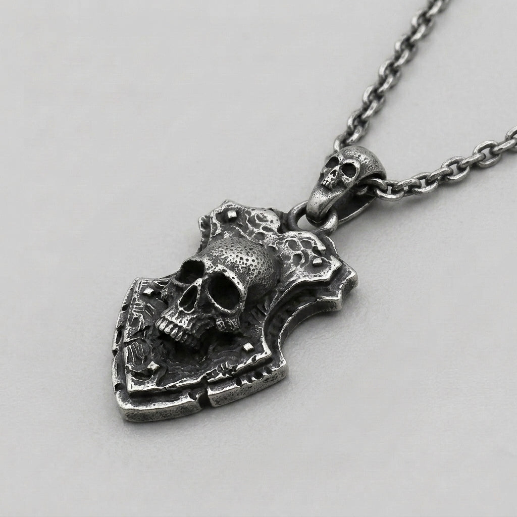 Skull Shield Pendant Necklace