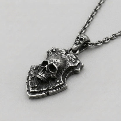 Skull Shield Pendant Necklace