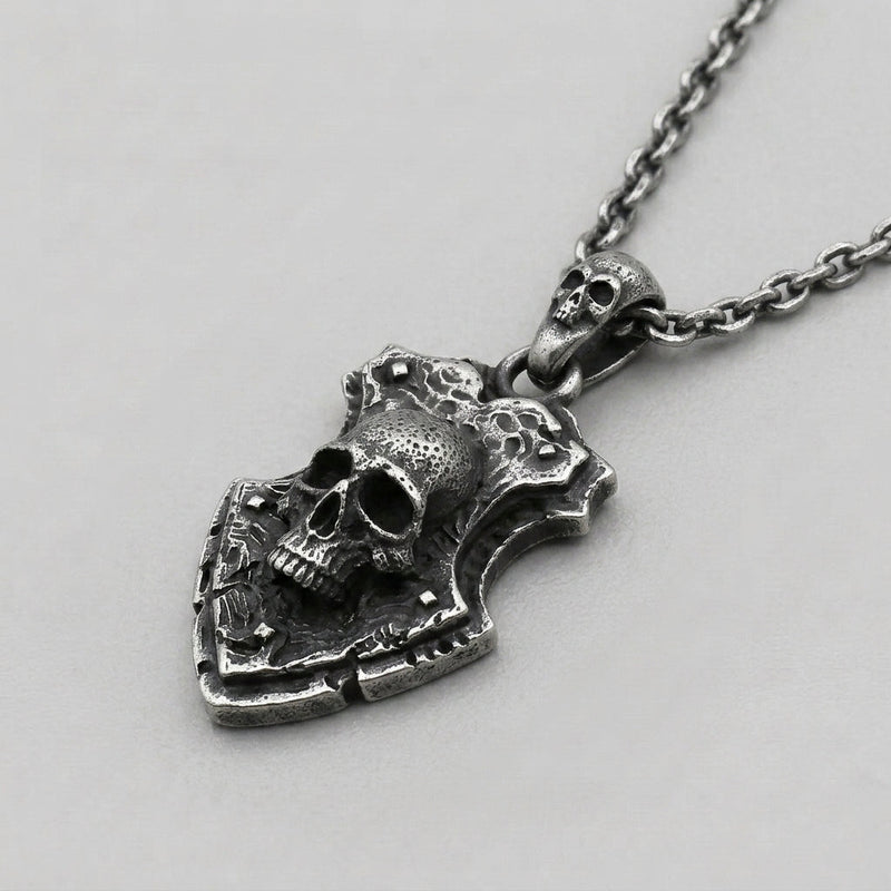 Skull Shield Pendant Necklace