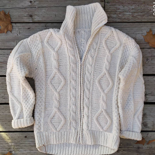 Men'S Cozy Knitted Jacquard Aran Sweater Cardigan elevenforest