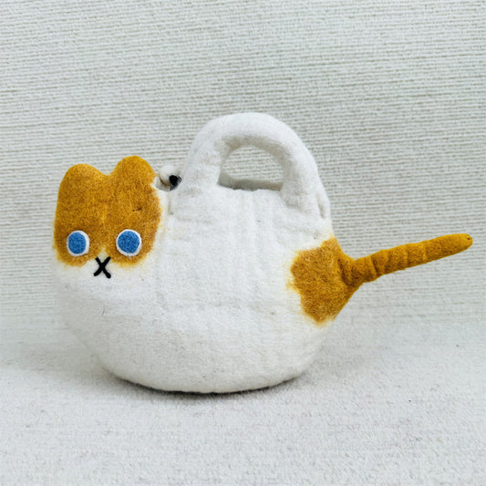 Comstylish Lovely Cat Inspired Handmade Felt Handbag