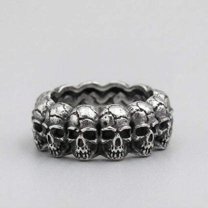 Stacked Skull Band Ring