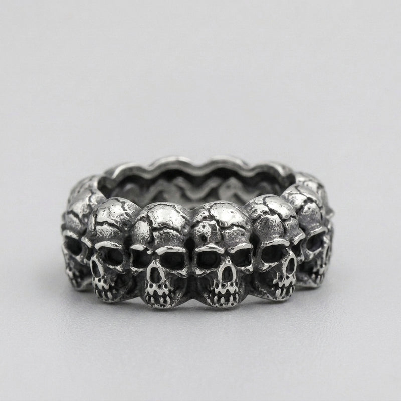 Stacked Skull Band Ring