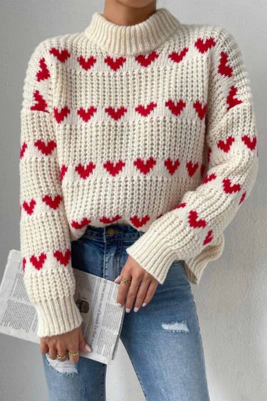 Heidi® | Heart jacquard knit sweater