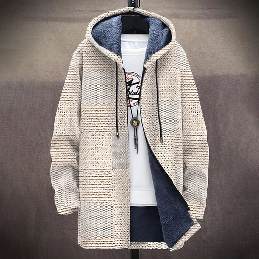 Men's Vintage Jacquard Knitted Comfort Hooded Cardigan artswardrobe