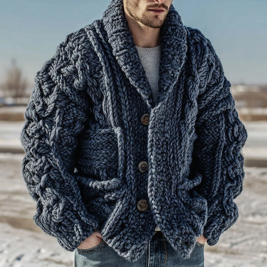 Men's Vintage Fairman Island Jacquard Thick Warm Button Cardigan Sweater elevenforest