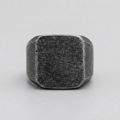 Minimalist Grunge Signet Ring