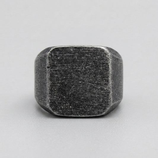 Minimalist Grunge Signet Ring