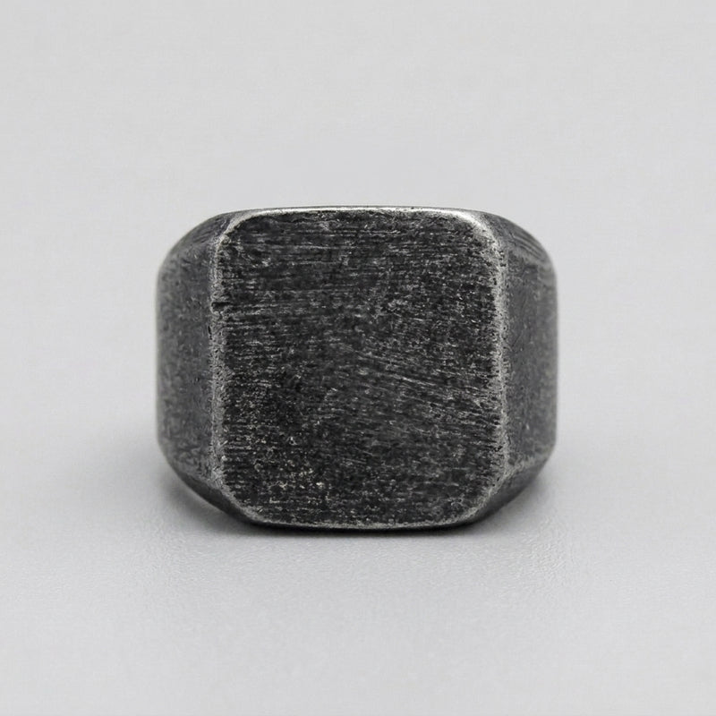 Minimalist Grunge Signet Ring