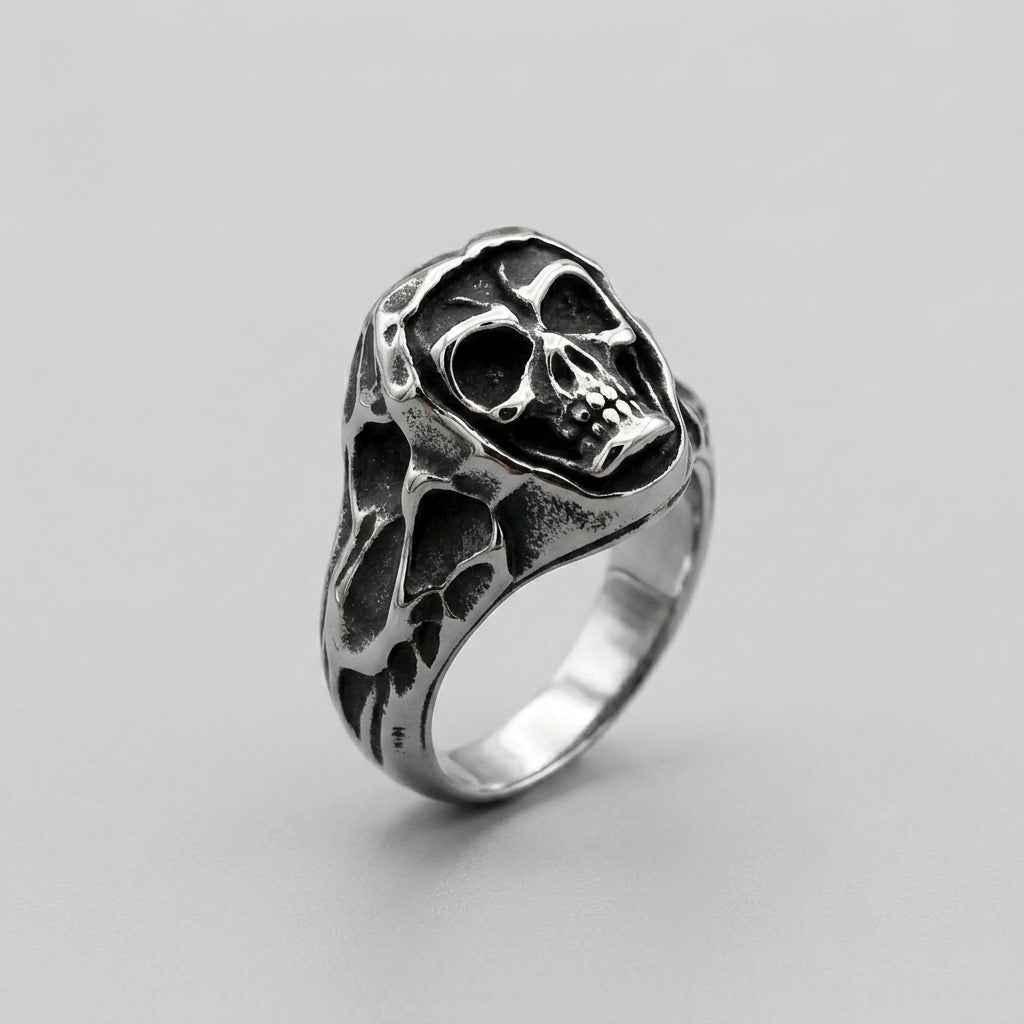 Textured Skull Ring