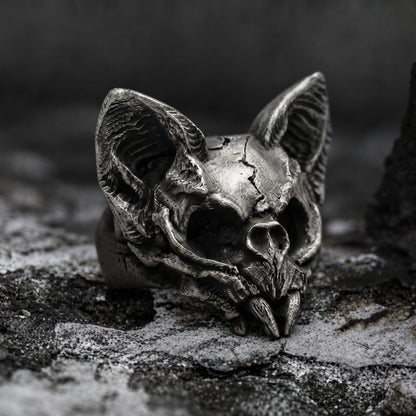 Calvarium Cat Skull Statement Ring