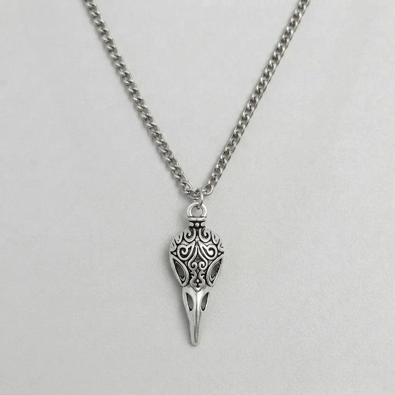 Filigree Crow Skull Gothic Pendant