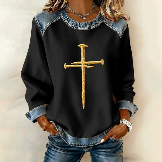 Comstylish Women's Christmas Faith Print Sweatshirt