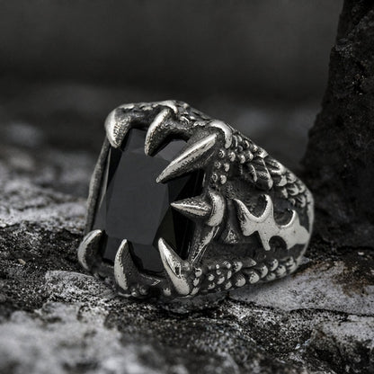 Dragon Claw Black Onyx Statement Ring