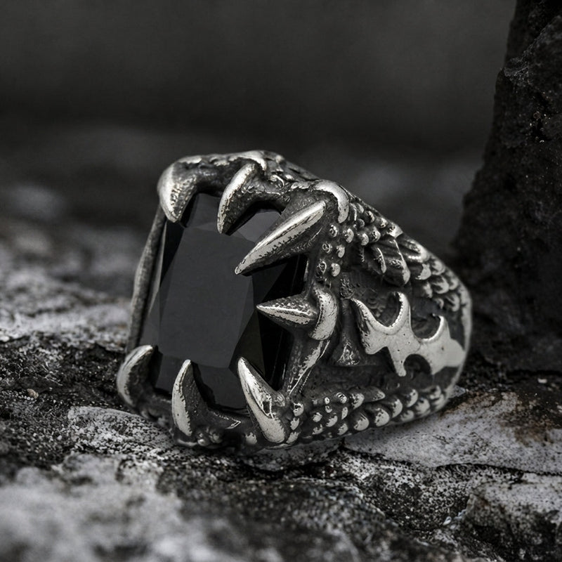 Dragon Claw Black Onyx Statement Ring
