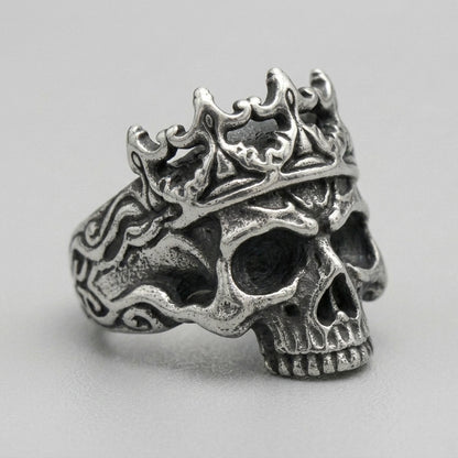 Gothic Crown Skull Statement Ring