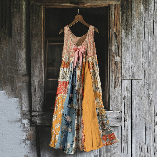 Women's Fashion Elegant Butterfly Floral Patch Dress artswardrobe