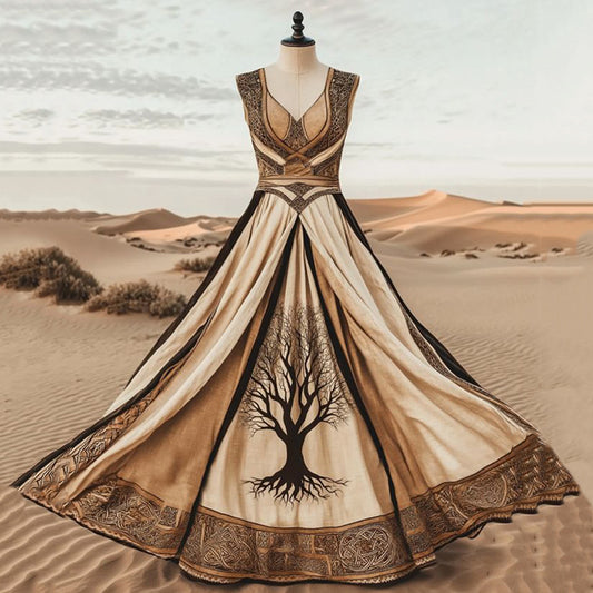 Vintage Women's Viking Linen Maxi Dress artswardrobe